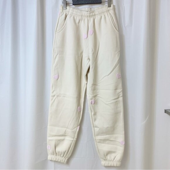 Brunette The Label Heart Joggers Almond Milk XS/S NWT - Picture 1 of 14